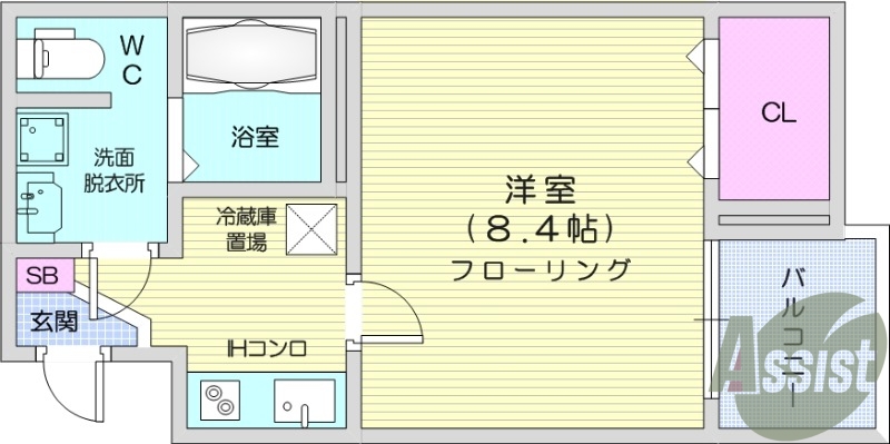 1K IHコンロ 浴室乾燥機 インターネット無料