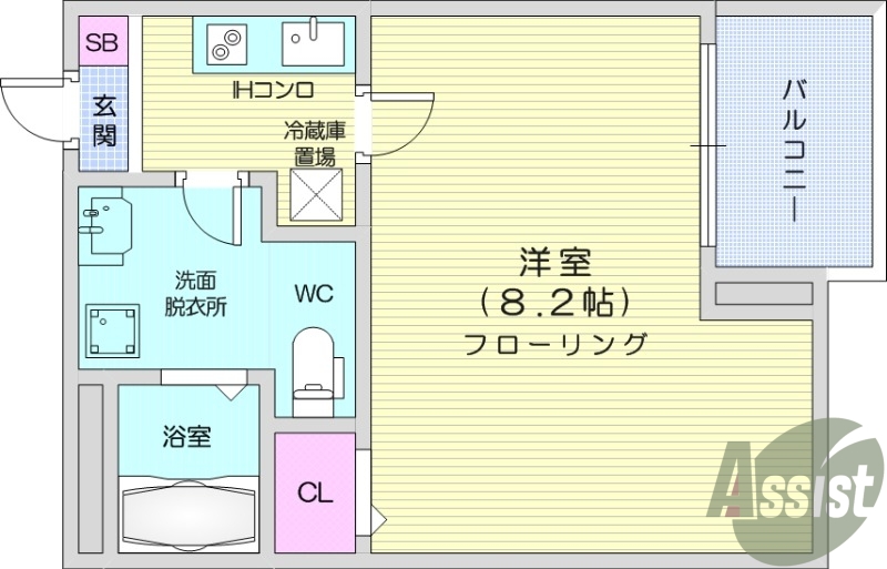 1K IHコンロ 浴室乾燥機 インターネット無料