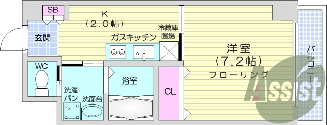 1K・オートロック・バストイレ別・追い焚き・独立洗面台