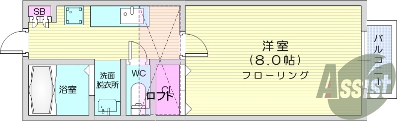 1K、独立洗面台、温水洗浄便座、インターネット無料