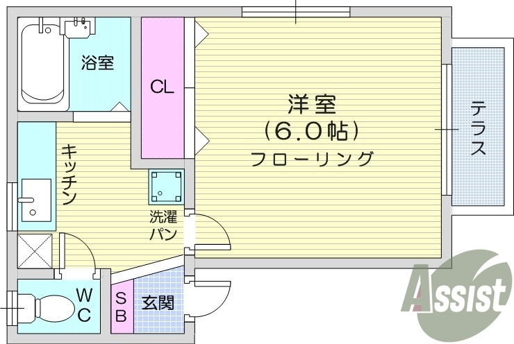 写真は別室です。1K、防犯カメラ、バストイレ別、エアコン
