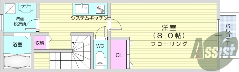 1K、エアコン、バストイレ別、独立洗面、モニターホン