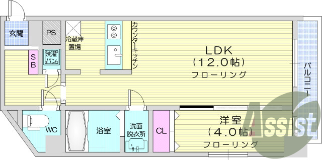 1LDK、カウンターキッチン、防犯カメラ、温水洗浄便座