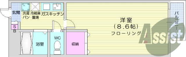１Ｋ・エアコン・温水洗浄便座・インターホン