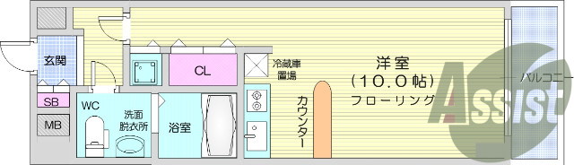 1*、バス・トイレ別、温水洗浄便座、ガスコンロ付き