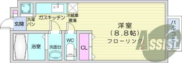 ワンルーム、モニター付きインターホン、ウォシュレット