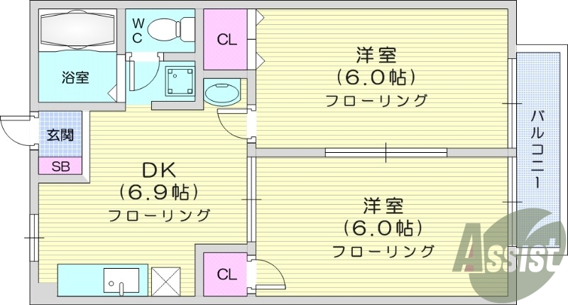 1LDK、ペット相談可、バストイレ別、温水便座