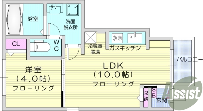 １LDK、シャンプードレッサー、バストイレ別
