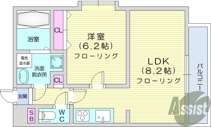 お写真は301号室のものです。参考にしてください