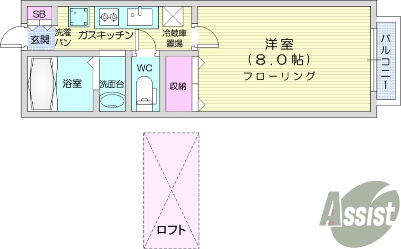 1K、独立洗面台、温水洗浄便座、インターネット無料