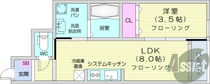 ※建築中※1LDK、フローリング、浴室乾燥機