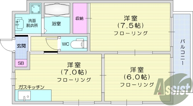 １LDK、追い焚き機能、エアコンインターネット無料