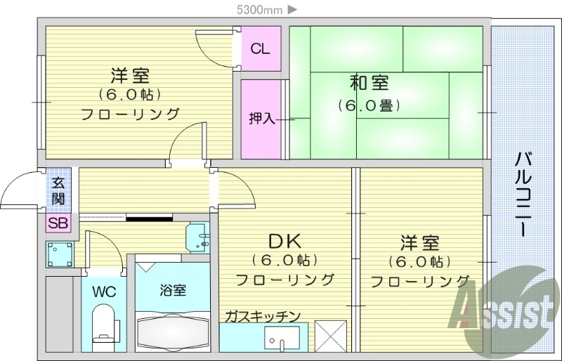 ３ＤＫ、２４時間緊急対応、カメラ付きインターホン。