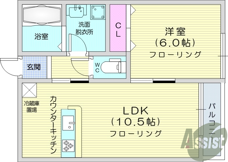 １LDK、追い焚き機能、バストイレ別、シャンプードレッサー