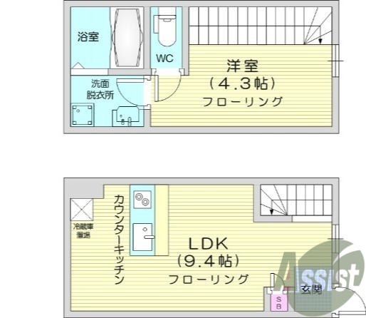 1LDK、浴室乾燥、追い焚き機能、室内洗濯機置き場、エアコン