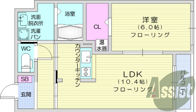 1LDK、エアコン、オール電化、都市ガス、クローゼット