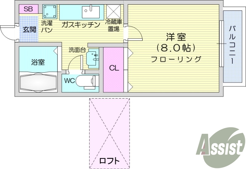 1K、独立洗面台、シューズボックス、エアコン