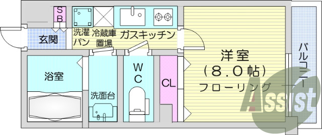 1K、オートロック、シャンプードレッサー、エアコン。