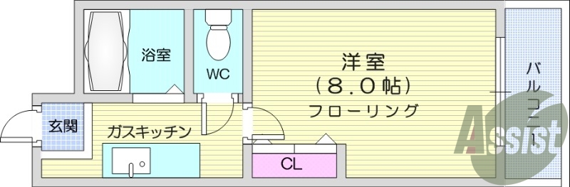 １K、オートロック、インターホン、ウォシュレット