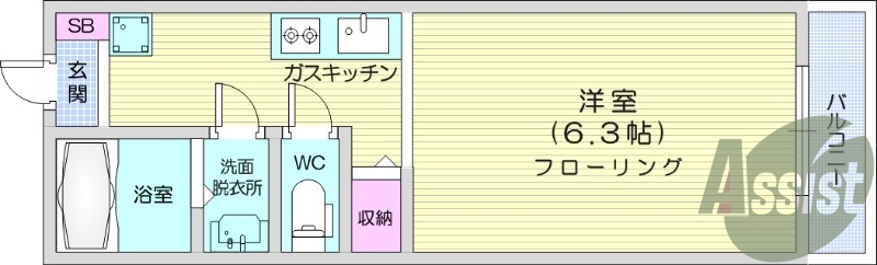 1K、ペット相談可能、インターネット無料