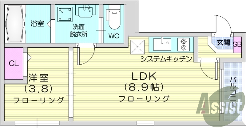 1LDK、宅倍ボックス、オートロック、エアコン。