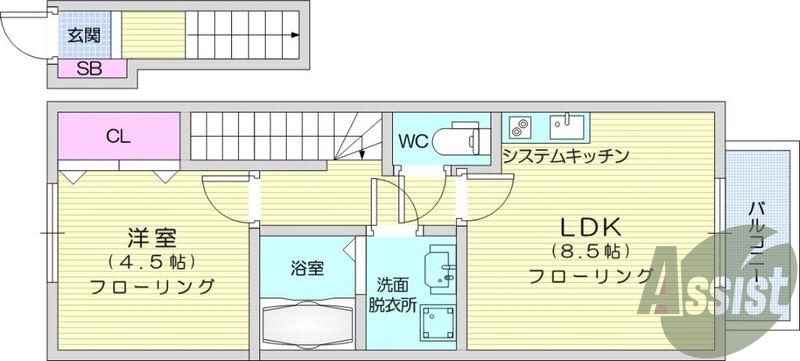1LDK、浴室乾燥機、エアコン、室内洗濯機置き場、追い炊き