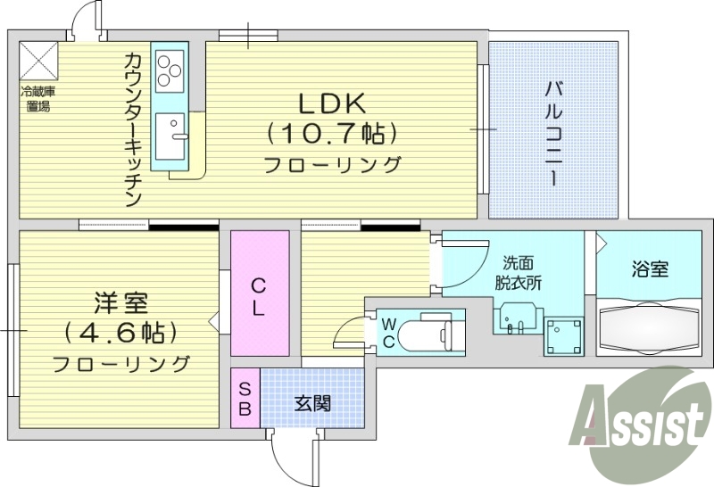 １LDK、温水洗浄便座、追い焚き機能、浴室乾燥、エアコン