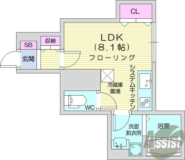 ワンルーム、浴室乾燥機、インターネット無料、宅配ボックス