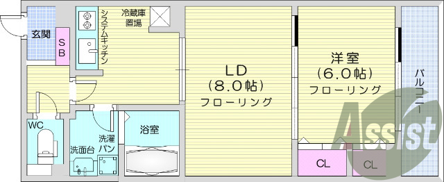 1LDK、浴室乾燥機、洗面所独立、温水洗浄便座