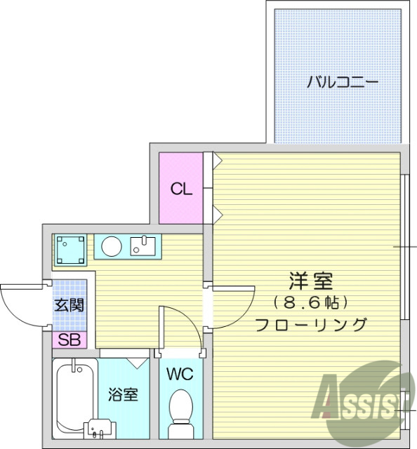 1K、インターネット使用料無料、都市ガス