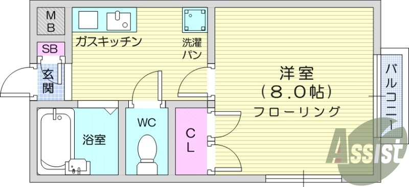 1K、温水洗浄便座、モニター付きインターホン、エアコン