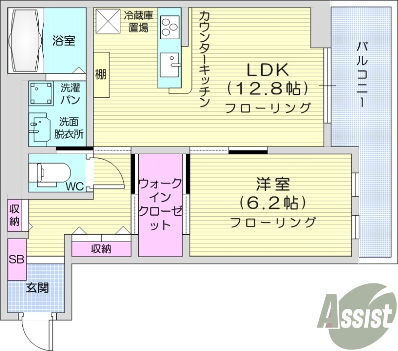 1LDK、オートロック、防犯カメラ、宅配ボックス