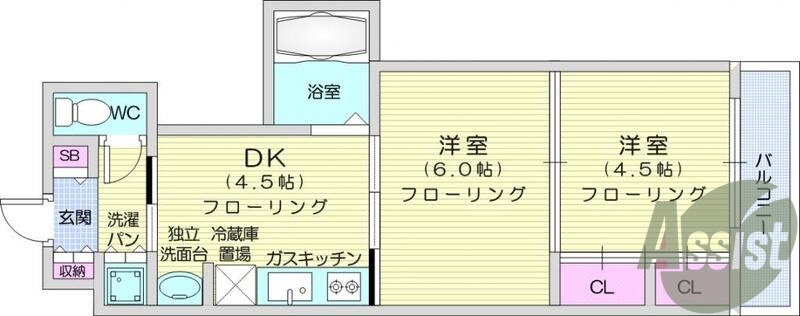 2DK、オートロック、防犯カメラ、ウォッシュレット、エアコン