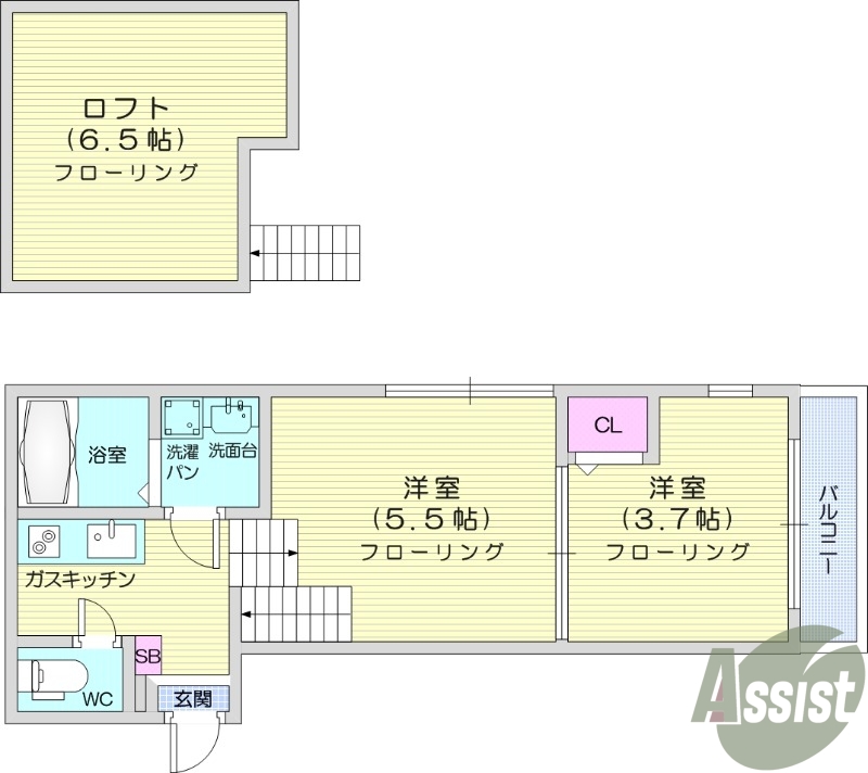 2K、デザイナーズ、シーリングファン、エアコン。