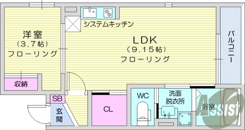 1LDK、デザイナーズ、インターネット使用料無料