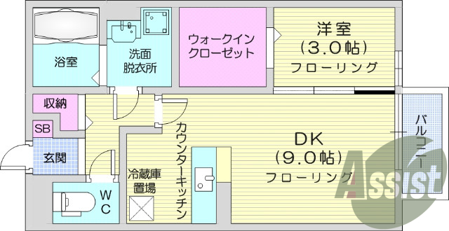 1ＬＤＫ、ネット使い放題、ウォークインクローゼット