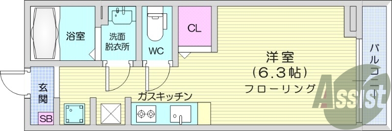 １R、ネット使用料無料、追い焚き、洗髪洗面化粧台、エアコン
