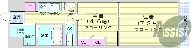 お写真は406号室のものです。参考にしてくださいませ。