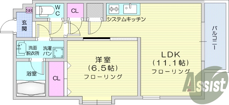 1LDK、浴室乾燥機、IHコンロ、TVモニターホン、エアコン