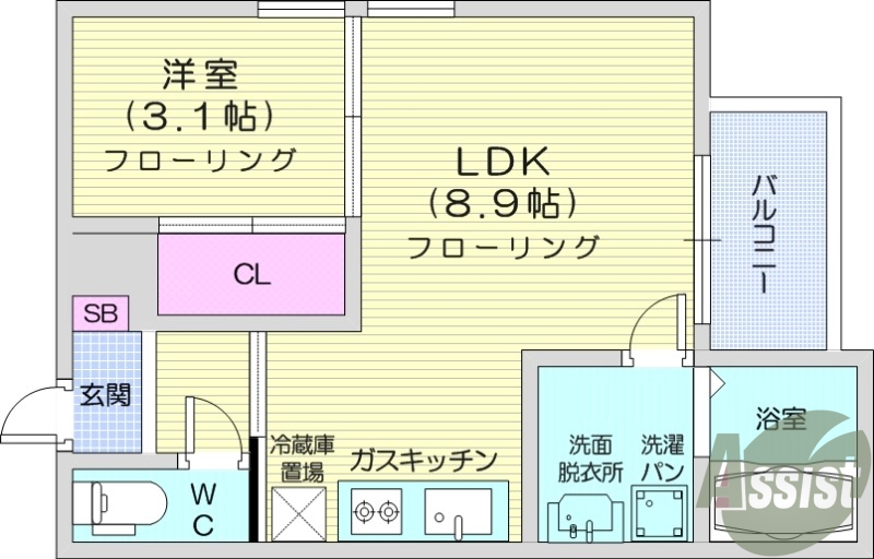 ※建築中※1LDK、フローリング、浴室乾燥機