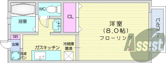 １K、エアコン、風呂トイレ別、インターホン、