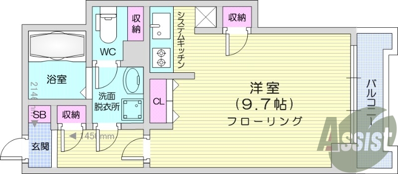 事務所使用可、システムキッチン、インターネット無料