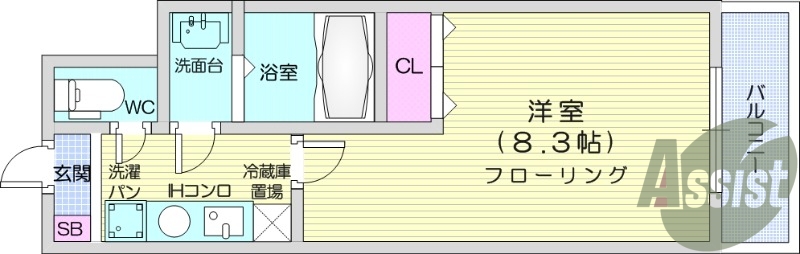お写真は105号室のものです。参考にしてくださいませ。