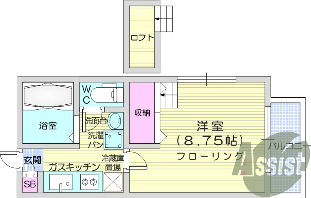 ペット相談可、1K、バストイレ別、シャンプードレッサー
