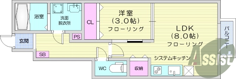 １LDK、浴室乾燥機、追い焚き機能、独立洗面台