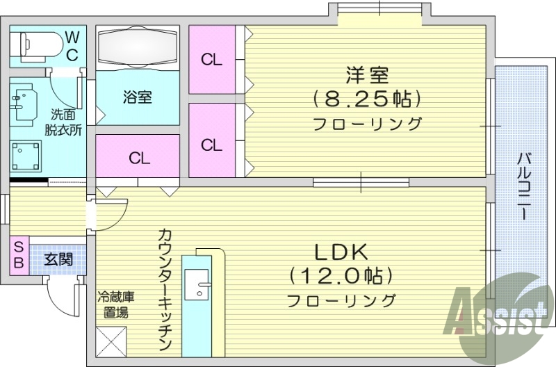 1LDK、カウンターキッチン、追い焚き機能、モニターホン