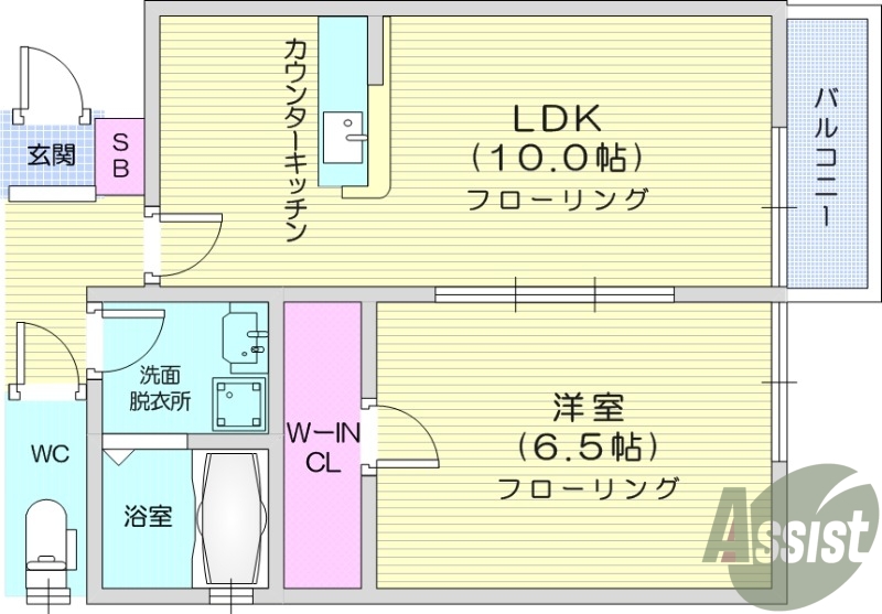 1LDK　WICインターネット無料　追い焚き機能　