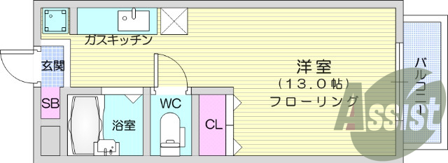 ワンルーム、エアコン、室内洗濯機置場、トイレ浴室別、収納