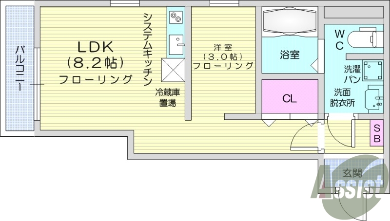 1LDK、追炊き機能、独立洗面台、エアコン、TV付インフォ