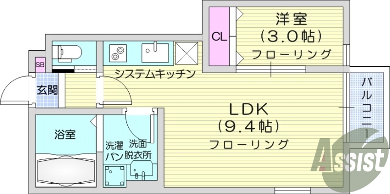1LDK、インターネット無料、防犯カメラ、BS
